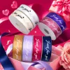 Colorful ribbon rolls are used to decorate the gift box packaging with the words "Just for you" Specification image